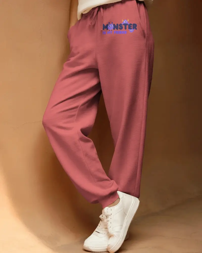 Comfortable Loose Fit Sweatpants Mockup Elastic Waistband And Drawstring For Everyday Wear
