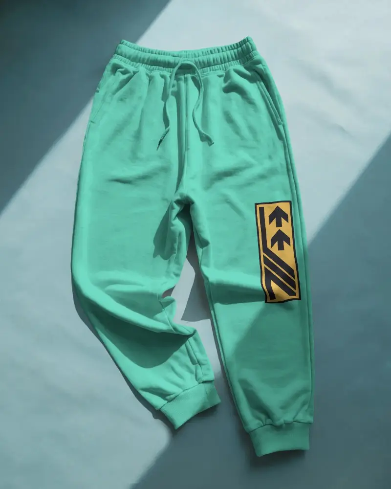 Comfortable Casual Sweatpants Mockup Men And Women With Elastic Waistband And Pockets