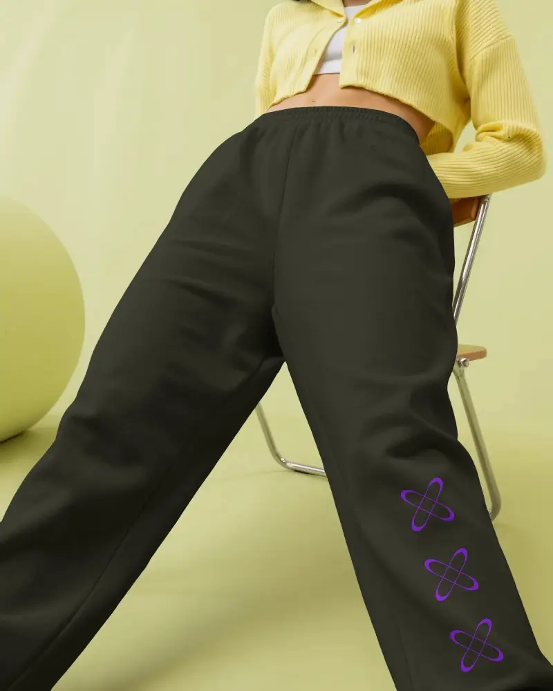 Comfortable High Waist Sweatpants Mockup With Elastic Waistband For Casual And Loungewear Outfits