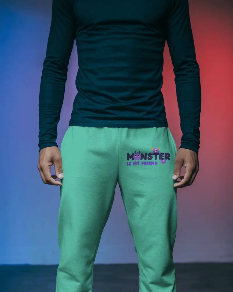 Relaxed Fit Comfortable Athleisure Sweatpants Mockup With Elastic Waistband For Men And Women
