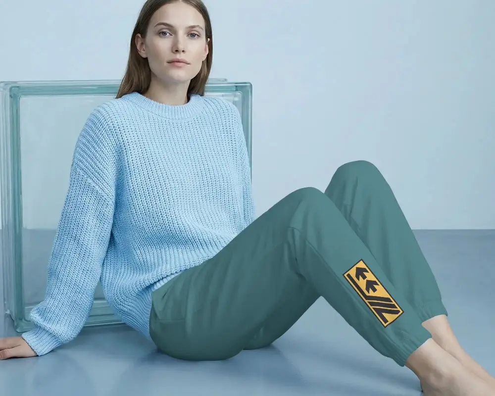 Ultra Comfortable Women Sweatpants Mockup With Elastic Waistband Perfect For Everyday Casual Wear