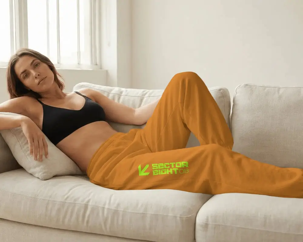 Ultra Comfortable Relaxed Fit Sweatpants Mockup For Women With Elastic Waistband And Pockets