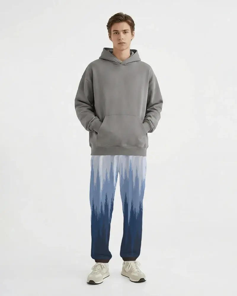 Mens Comfy Loose Fit Sweatpants Mockup With Elastic Waistband And Cuffed Ankles For Everyday