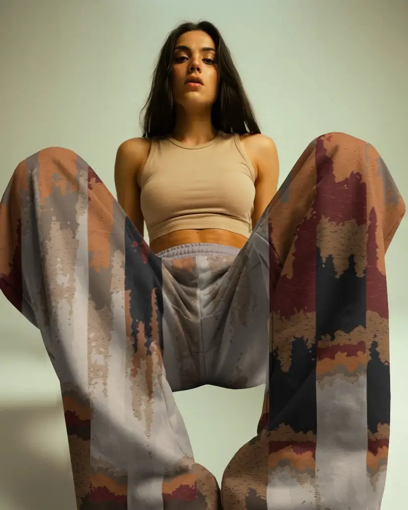 High Waisted Baggy Sweatpants Mockup With Elastic Waistband Comfy Athleisure Fashion