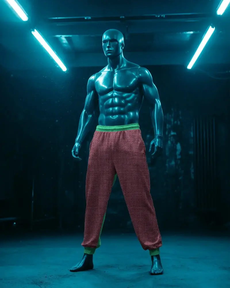 Comfortable Modern Athleisure Sweatpants Mockup Elastic Waistband And Cuffed Ankles For Men