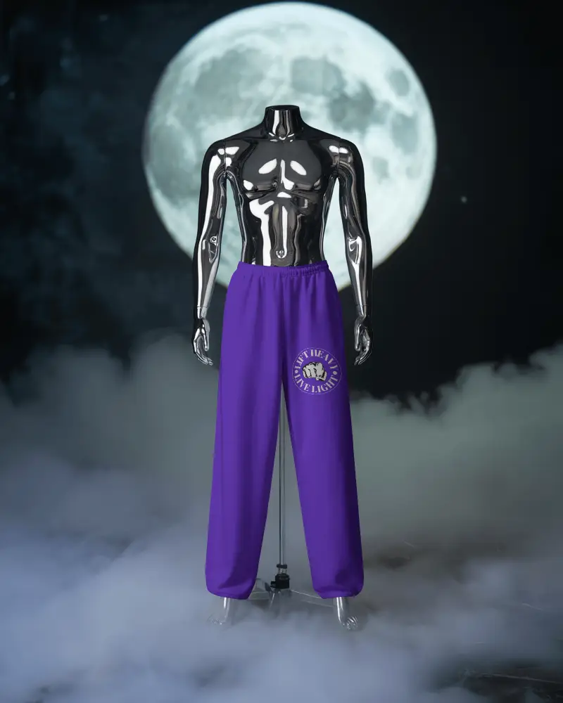 Moonlit Metallic Mannequin Sweatpant Mockup Night Sky Backdrop With Dramatic Mystical Vibe