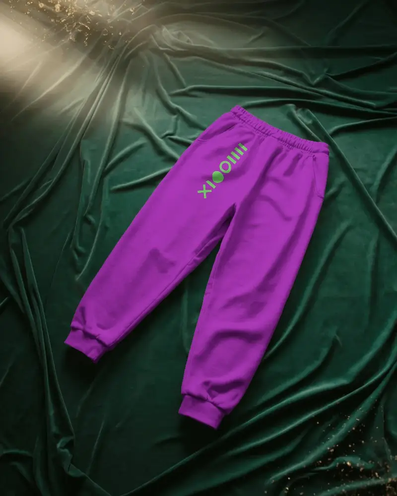 Comfortable Elastic Waistband Cuffed Legs Soft Texture Casual Sweatpants Mockup