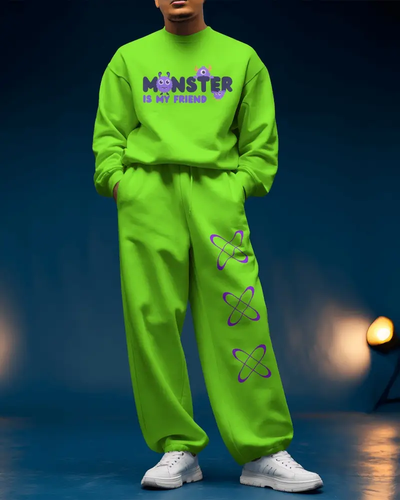 Male Model Wearing Sweatpant Mockup In Studio Posing With Hands In Pockets Streetwear Style