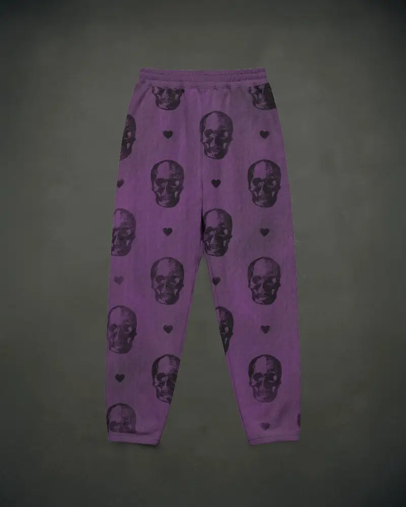 Baggy Flat Lay Sweatpants Mockup Dark Background Focused On Fabric Texture And Clean Folds