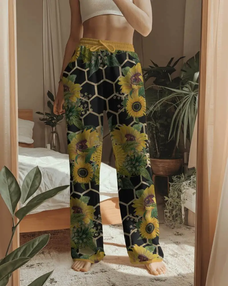 Cozy Bedroom Sweatpants Mockup Woman Standing In Soft Morning Light Natural Style