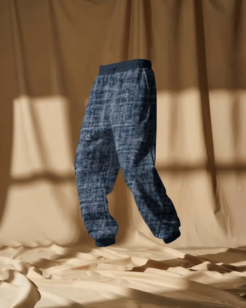 Premium Sweatpants Mockup Stylish Joggers Suspended Against Warm Toned Backdrop