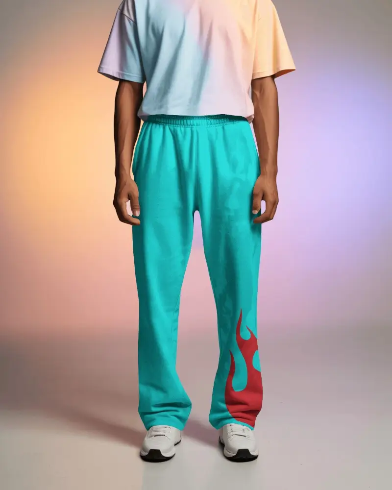Pastel Glow Sweatpants Mockup Acid Wash Clean Studio Lighting With Soft Gradient Backdrop