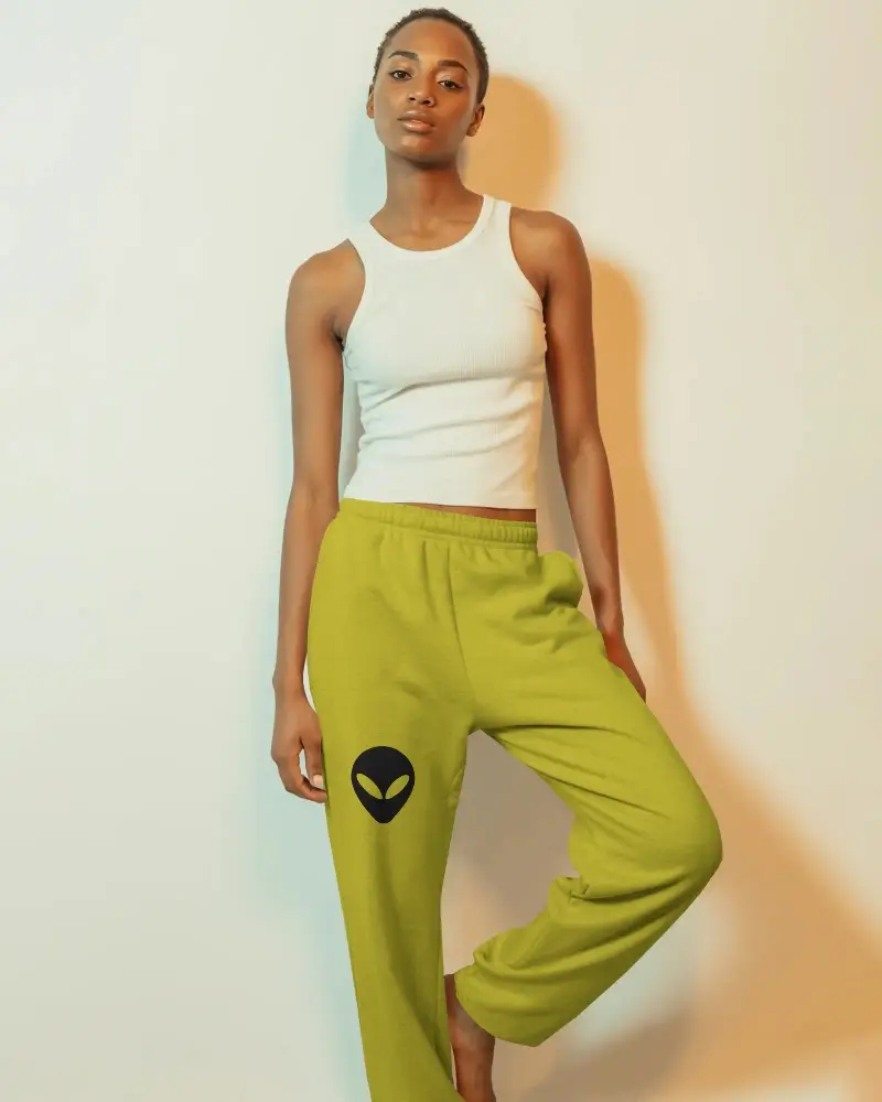 Comfortable Relaxed Fit Sweatpants Mockup For Women With Elastic Waistband And Casual Style