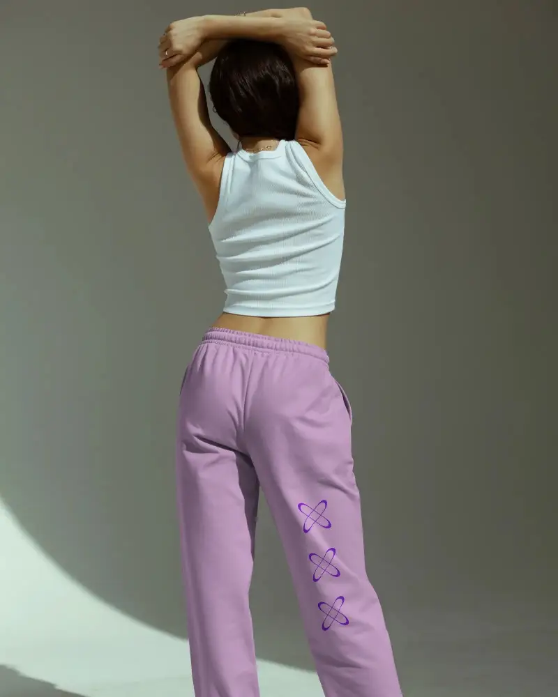 Casual Relaxed Fit Urban Streetwear Sweatpants Mockup Designed For Women Active Lifestyles