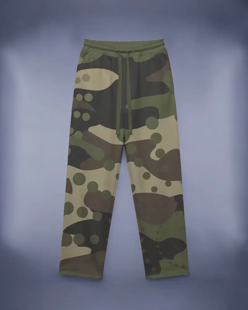 Flat Lay Sweatpants Mockup Front View On Violet Gradient Background Minimal Clean Style