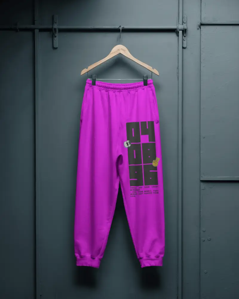 Industrial Hanger Sweatpants Mockup Minimal Display On Dark Metallic Wall Background