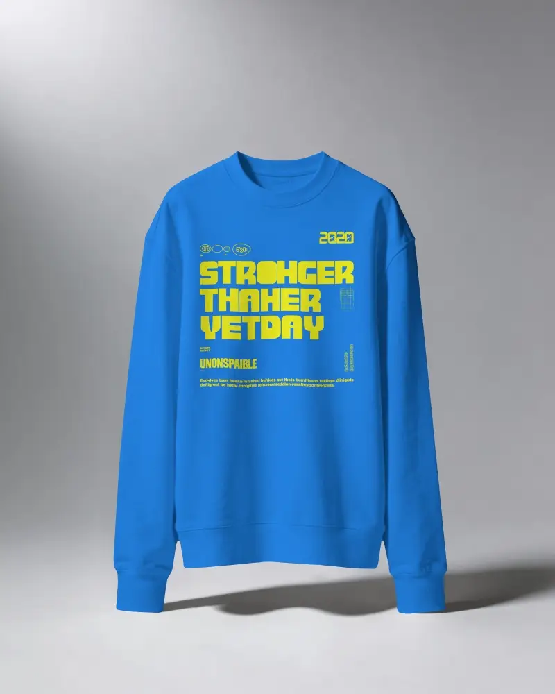 Front View Sweatshirt Mockup Floating With Soft Directional Light And Clean Shadow Studio Setting