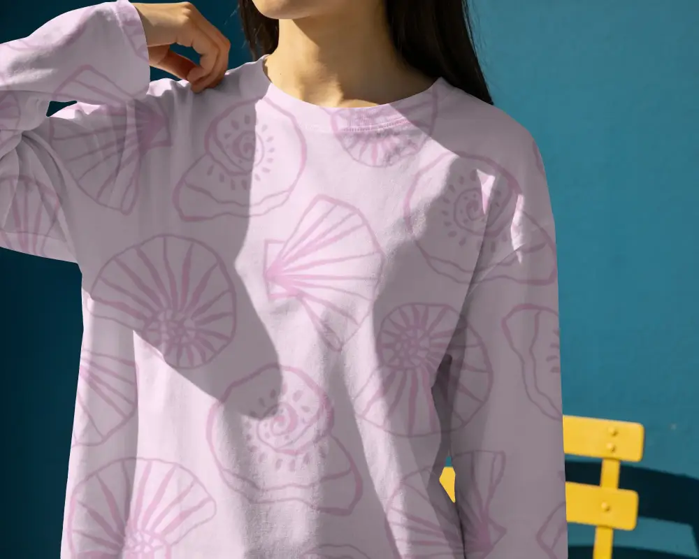 Unisex Basic Long Sleeve Sweatshirt Mockup Perfect For Layering Relaxed Fit Simple Design
