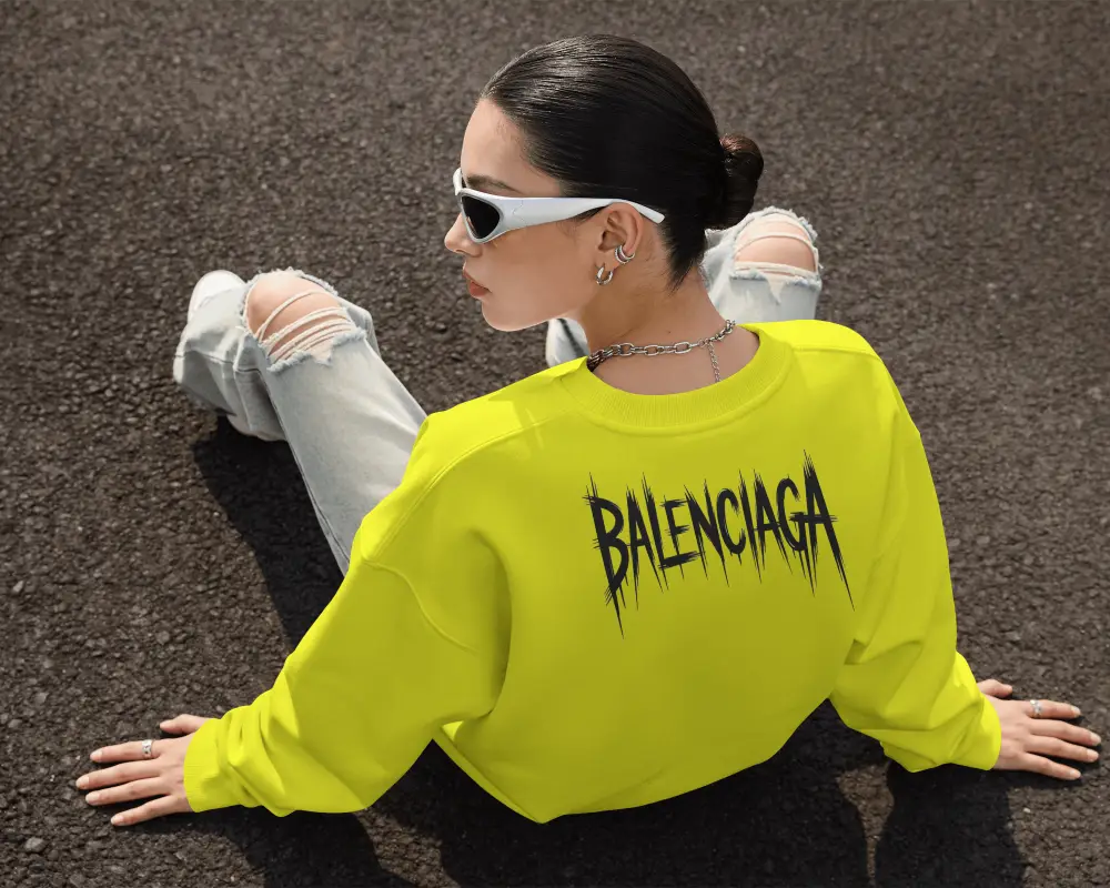 Stylish Minimalist Womens Sweatshirt Mockup In Soft Fabric With Relaxed Sleeves And Hem