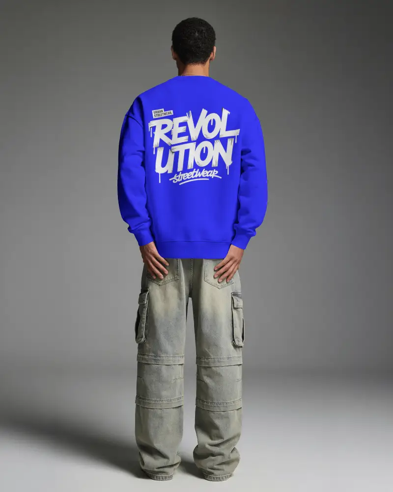 Comfortable Relaxed Fit Back View Sweatshirt Mockup For Minimalist Apparel Design Showcase