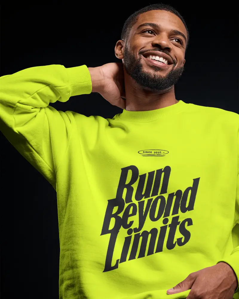 Premium Soft Comfortable Close Up Casual Sweatshirt Mockup For Men Trendy Relaxed Fit Crewneck Style