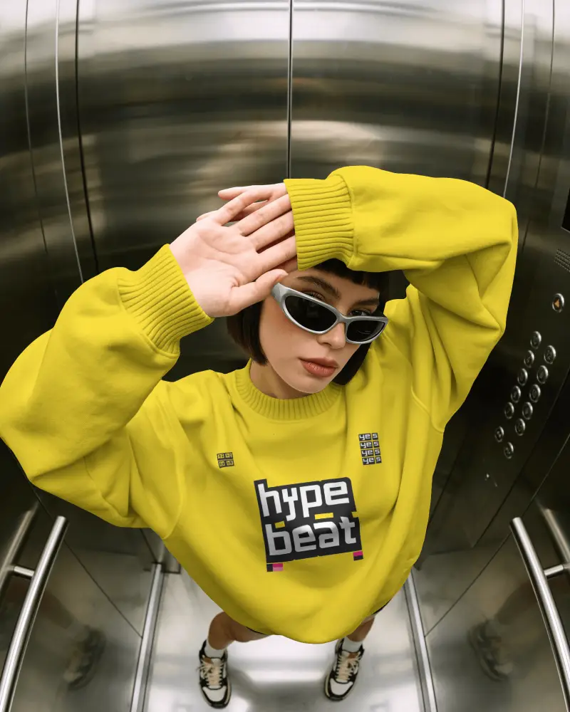 Oversized Comfortable Casual Sweatshirt Mockup For Fashion Brand Promo Photoshoot