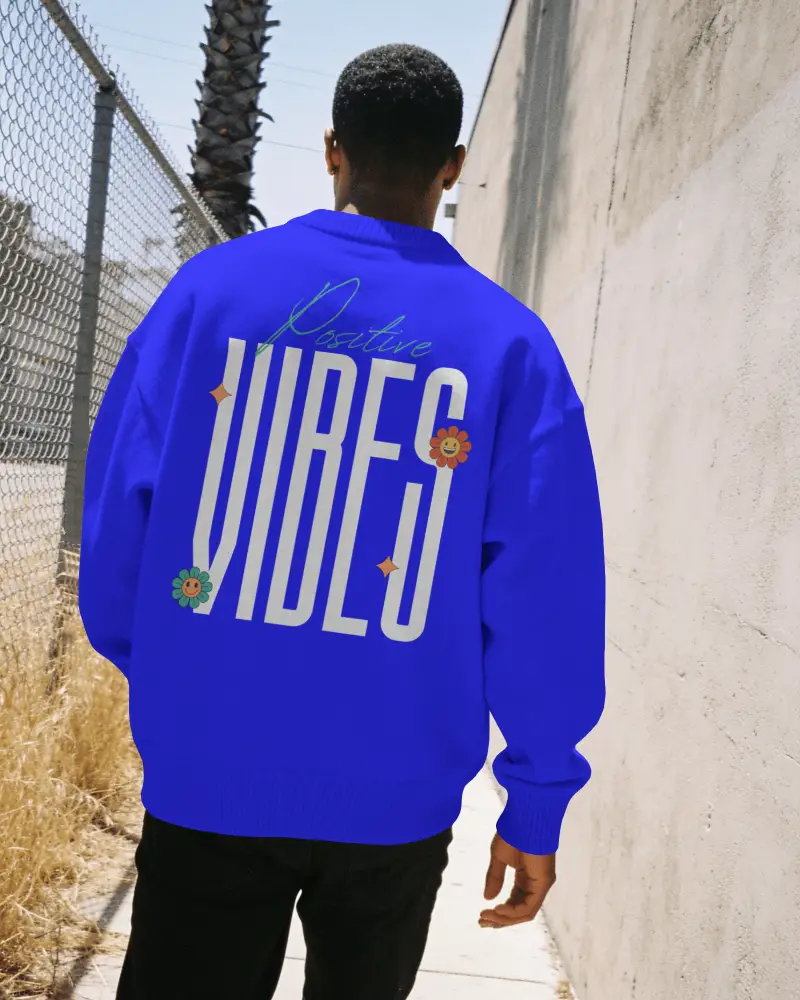 Oversized Comfort Fit Sweatshirt Mockup For Men Casual Streetwear Style With Ribbed Hem And Sleeves