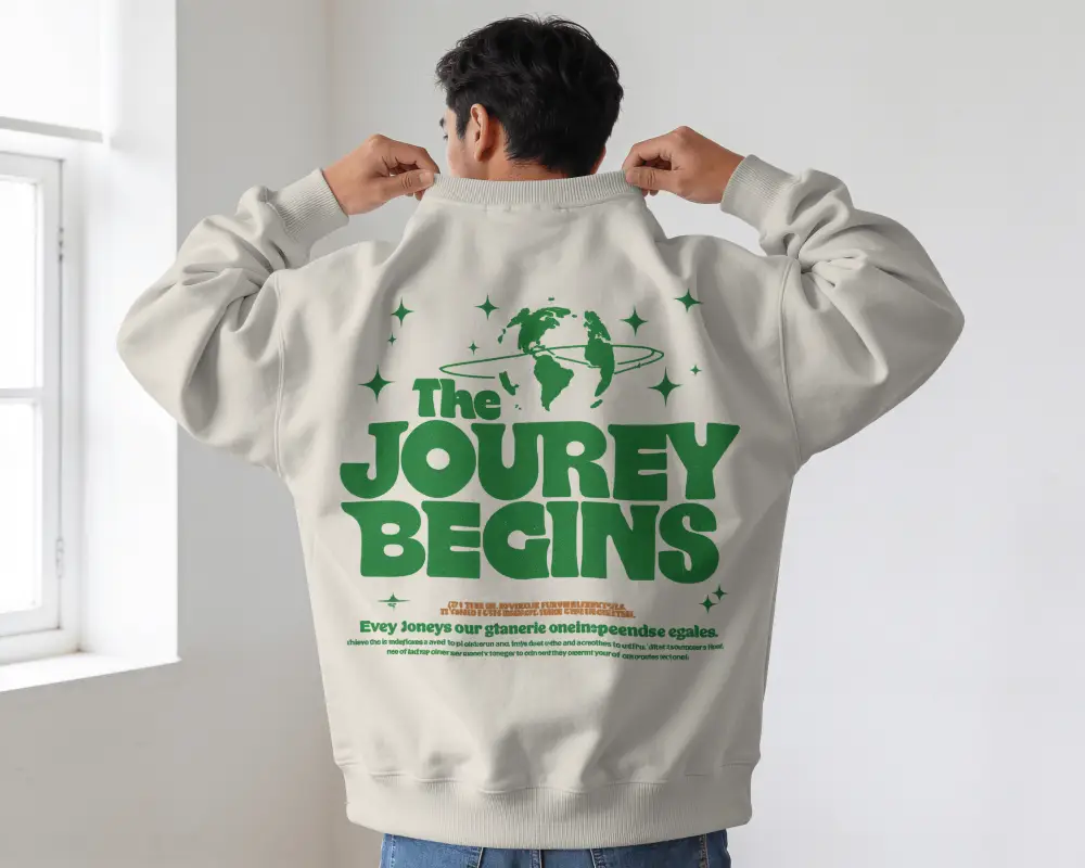 Back View Comfortable Loose Fit Sweatshirt Mockup For Modern Casual Wear Design Showcase
