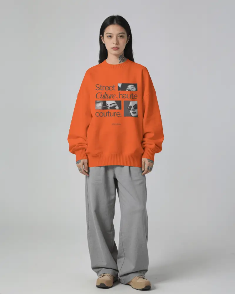 Premium Quality Soft Brushed Fabric Pullover Sweatshirt Mockup Perfect For Layering And Everyday Use