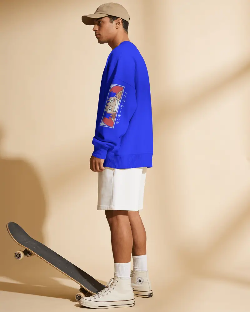 Mens Loose Fit Sweatshirt Mockup Sportswear Street Style Apparel Brand Fashion Forward Design