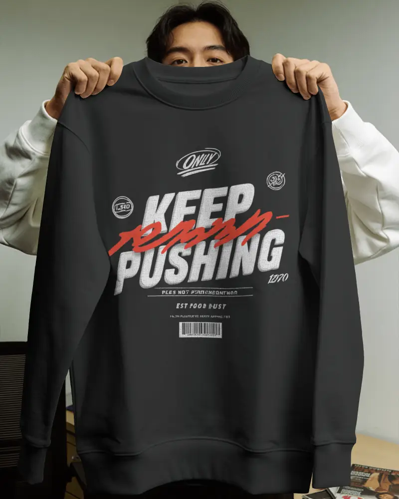 Oversized Sweatshirt Front View Mockup For Fashion Apparel Marketing Purpose