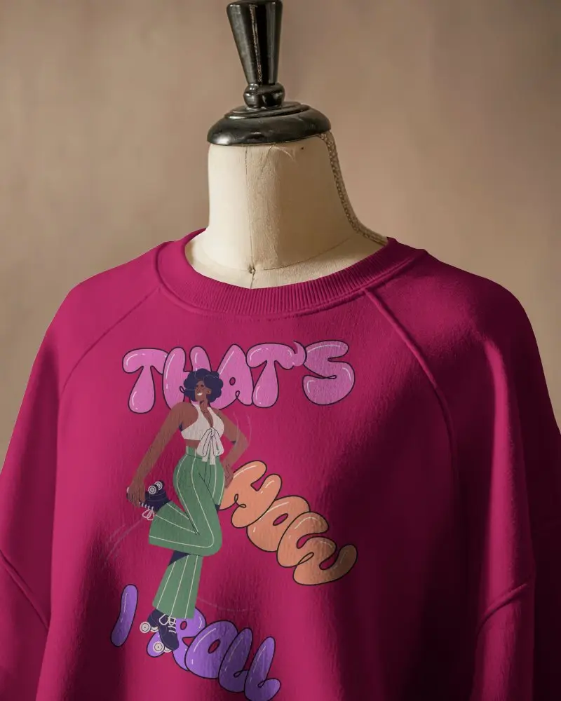 White Sweatshirt Mockup On Mannequin Closeup Front View Soft Lighting Neutral Background Design Showcase Template