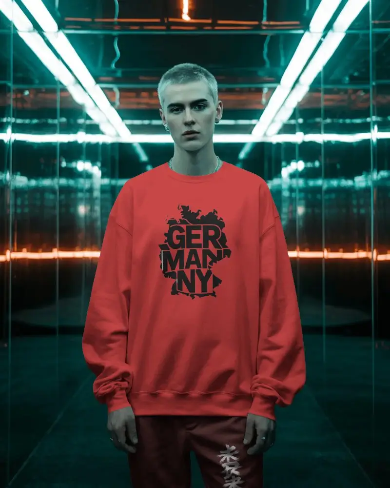 Urban Style Mens Crewneck Sweatshirt Mockup Fashion Forward Streetwear Comfortable Fitting Apparel