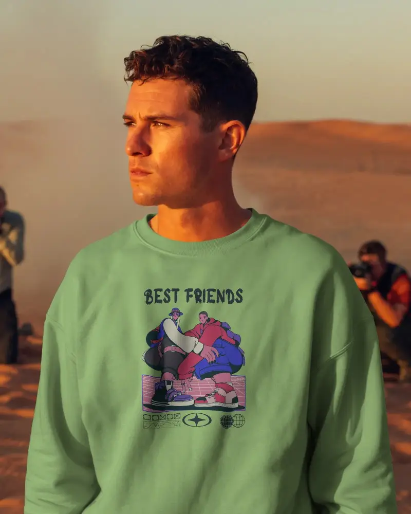 Trendy Mens Long Sleeve Sweatshirt Mockup For Casual Fashion And Streetwear Brand Stylish Design