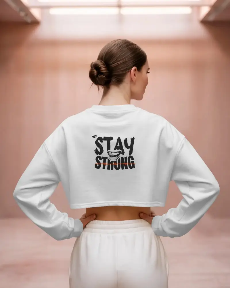 Trendy Short Length Sweatshirt Mockup With Long Sleeves Perfect For Designs