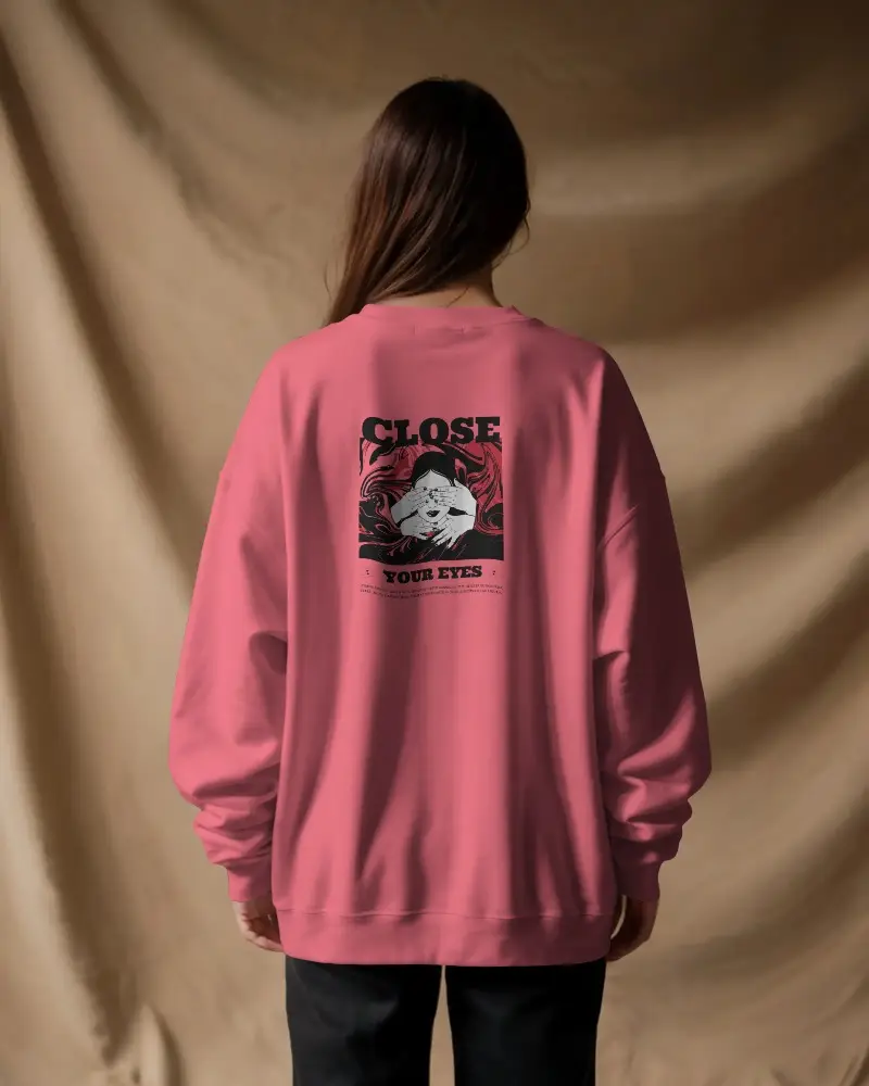 Premium Comfort Oversized Sweatshirt Mockup Minimalist Style Back View Mockup Apparel