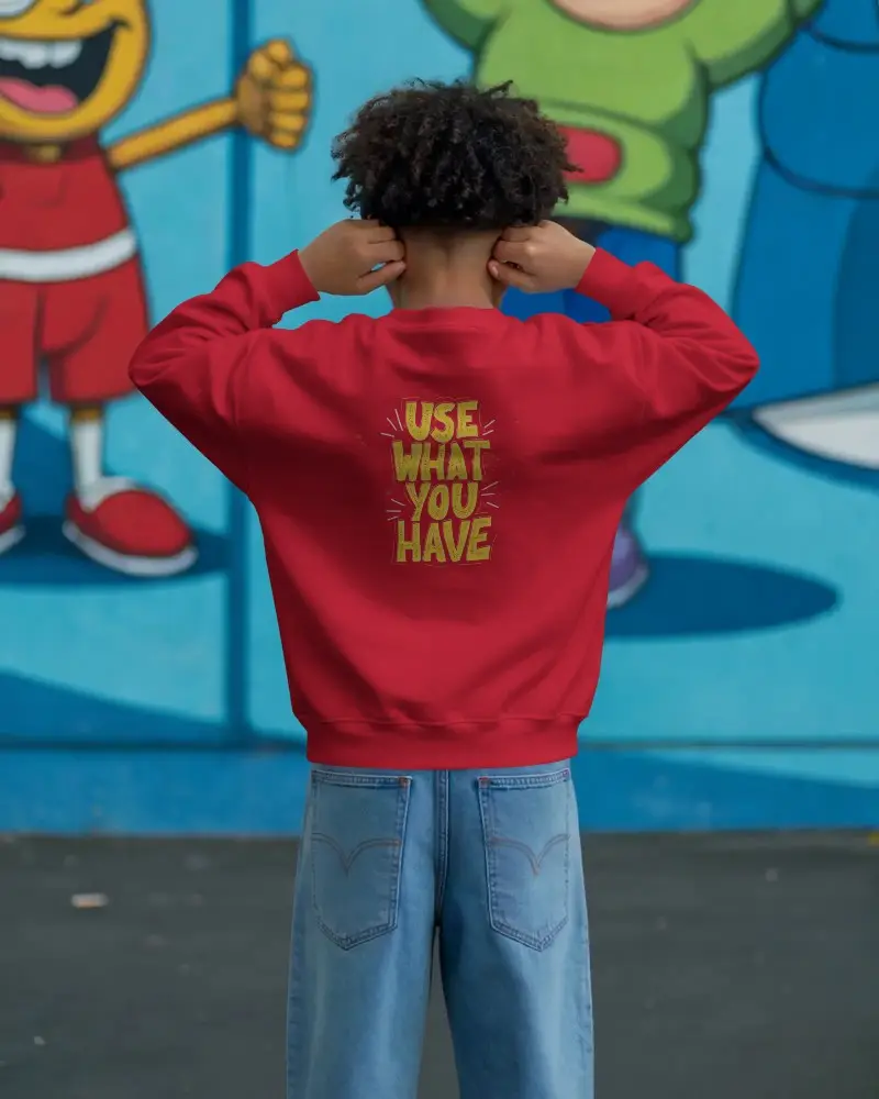 Trendy Youth Crewneck Sweatshirt Mockup Perfect For Casual Style And Layering Options