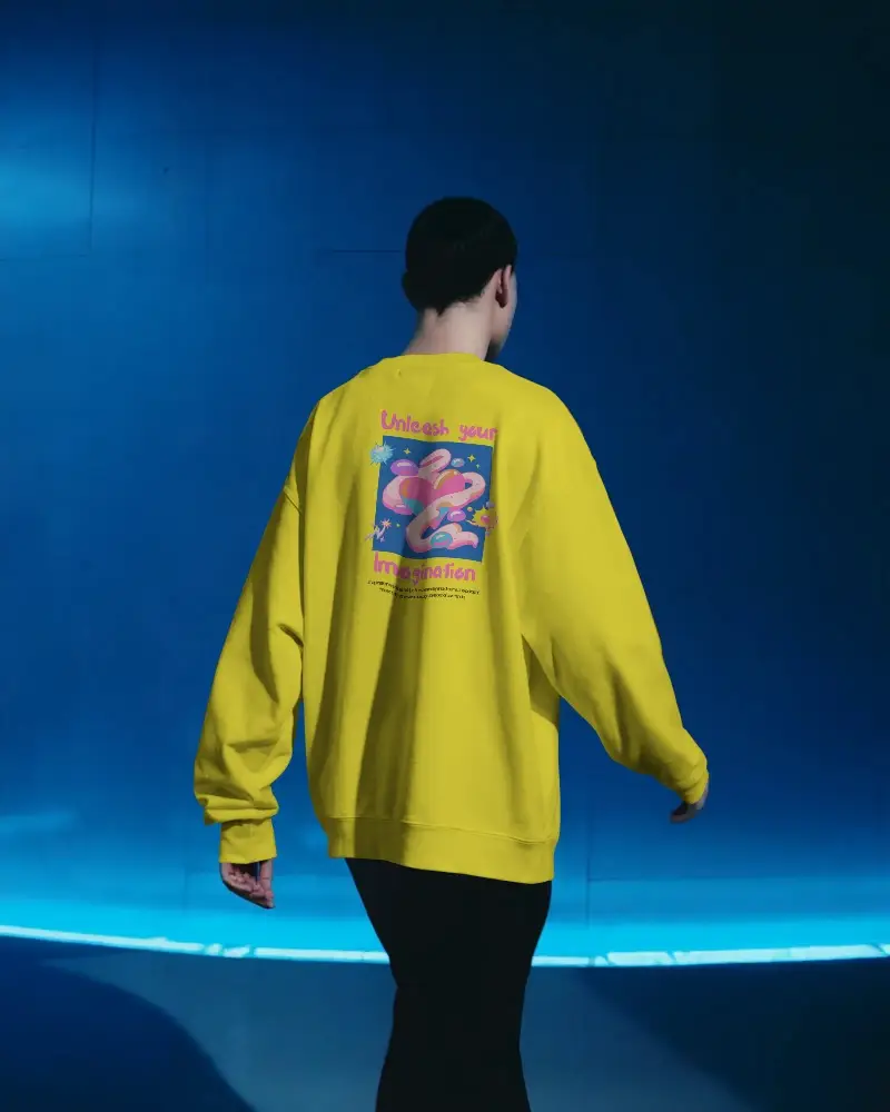 Oversized Sweatshirt Mockup With Backview For Modern Casual Style And Comfort Wear