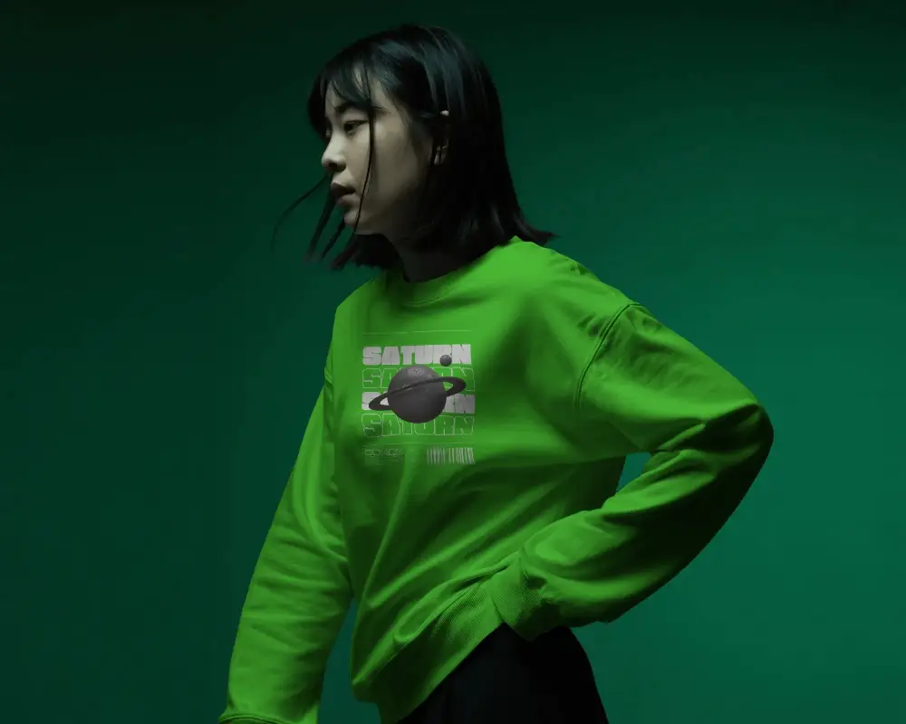 Cozy Relaxed Fit Sweatshirt Mockup For Womens Casual Wear With Soft Fabric Texture