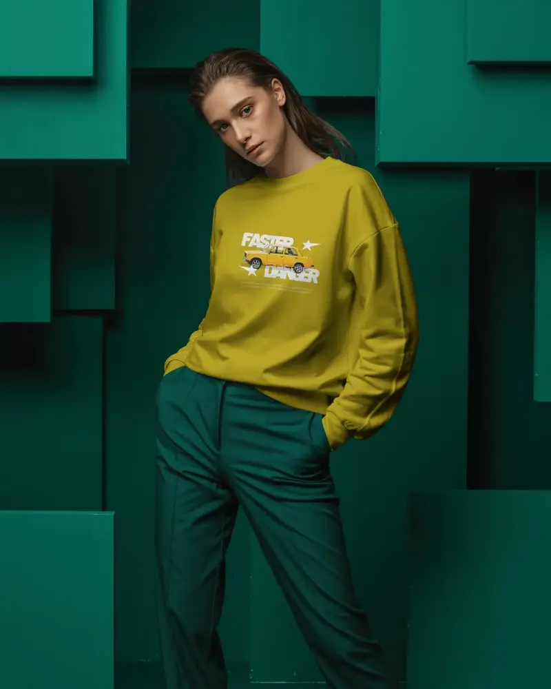 Stylish Casual Sweatshirt Front View Mockup For Modern Fashion Brands And Retailers Online