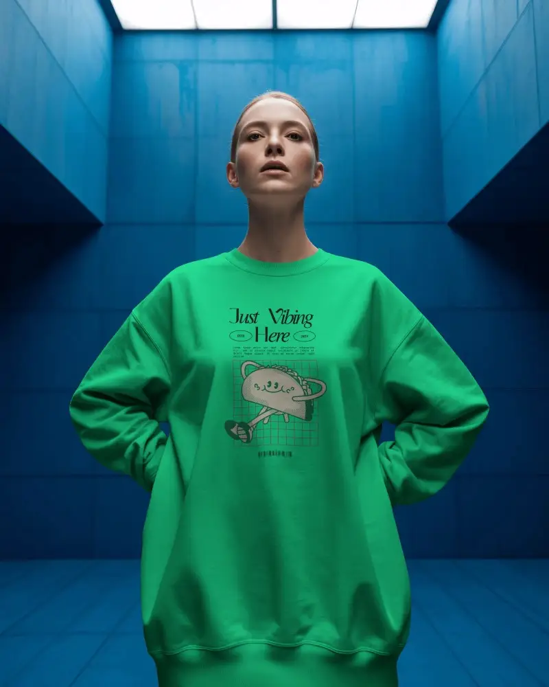 Modern Minimalist Crewneck Sweatshirt Mockup For Unisex Casual Comfort Wear Urban Fashion