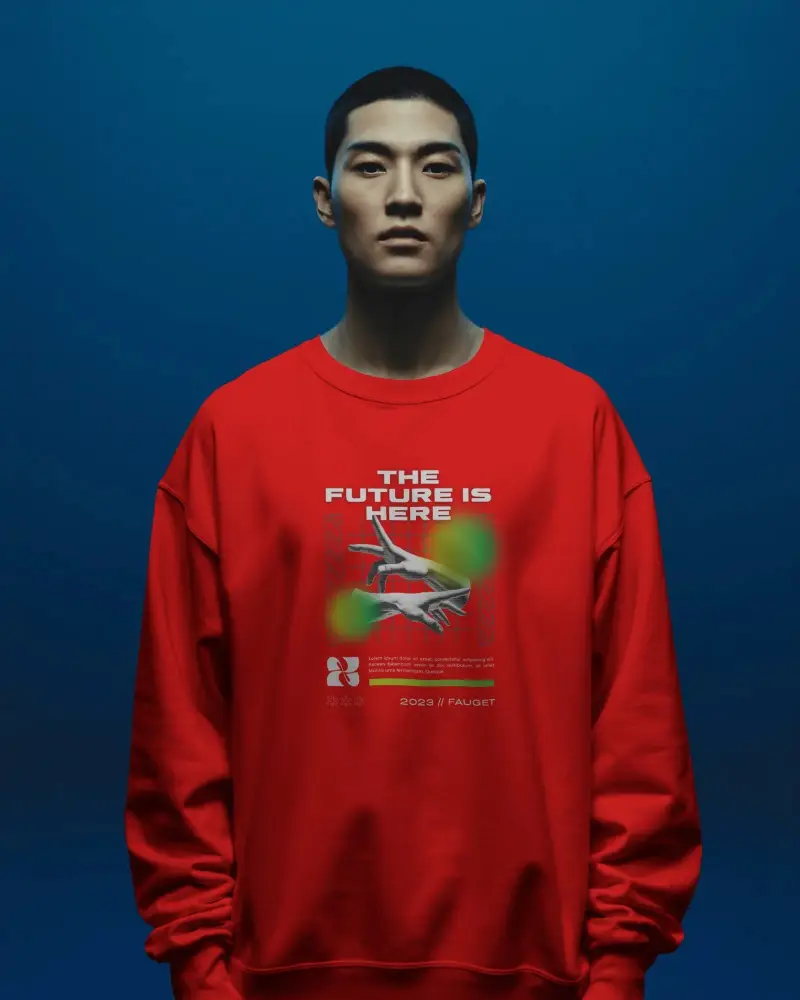 Modern Minimalist Plain Basic Sweatshirt Mockup Oversized Relaxed Fit Unisex Fashion