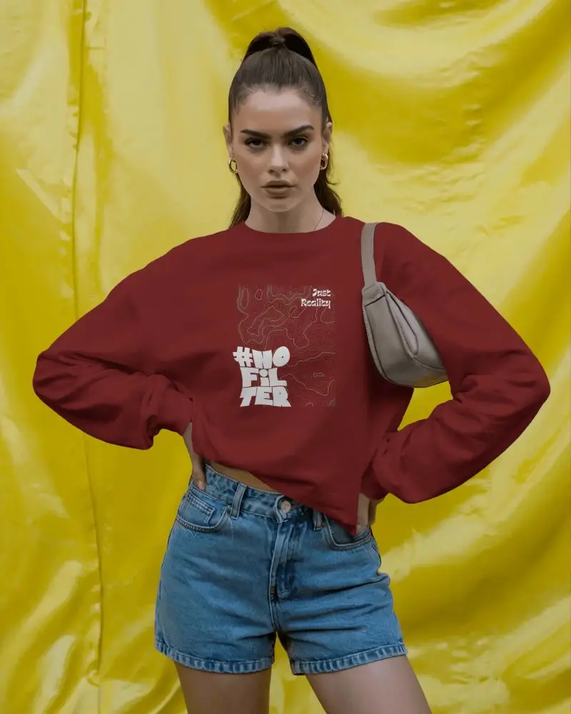 Stylish Comfortable Womens Sweatshirt Mockup With Long Sleeves Perfect For Casual Outfits