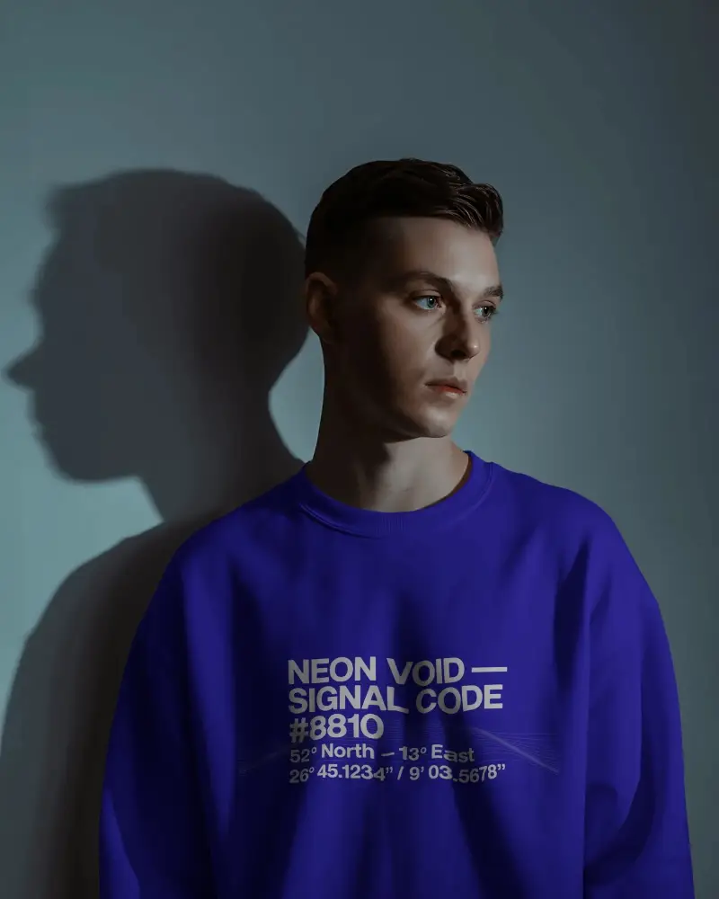 High Quality Cotton Blend Loose Fit Pullover Sweatshirt Mockup For Mens Casual Streetwear Style