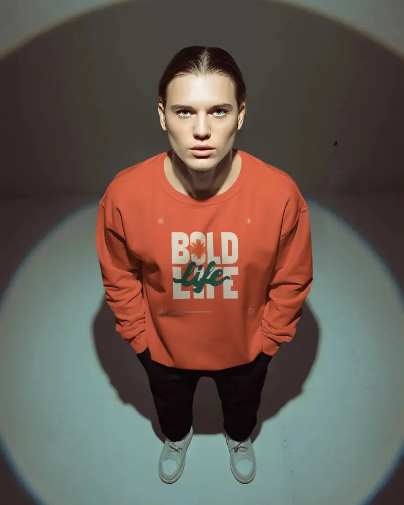 Modern Minimalist Crewneck Sweatshirt Mockup For Urban Streetwear Comfort And Style