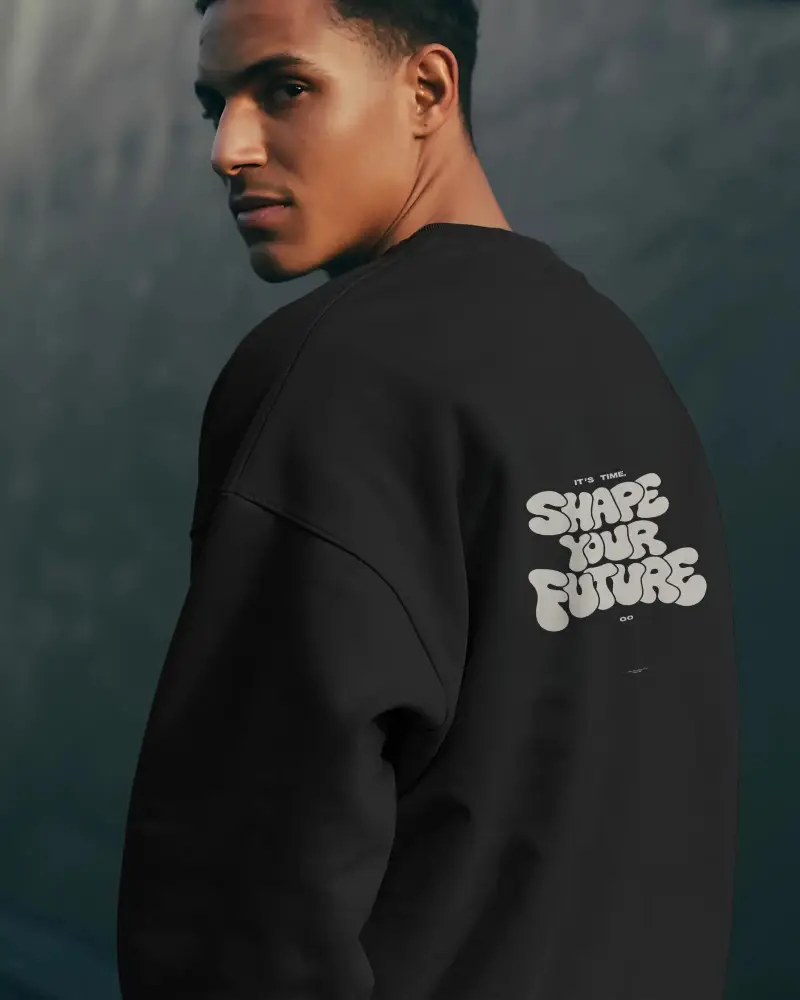 Mens Relaxed Fit Sweatshirt Mockup With Crewneck For Casual Wear And Street Style Outfits