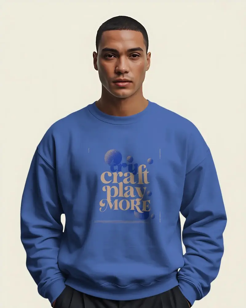 Men Crewneck Sweatshirt Mockup For Fashion Branding And Custom Apparel Design Presentation