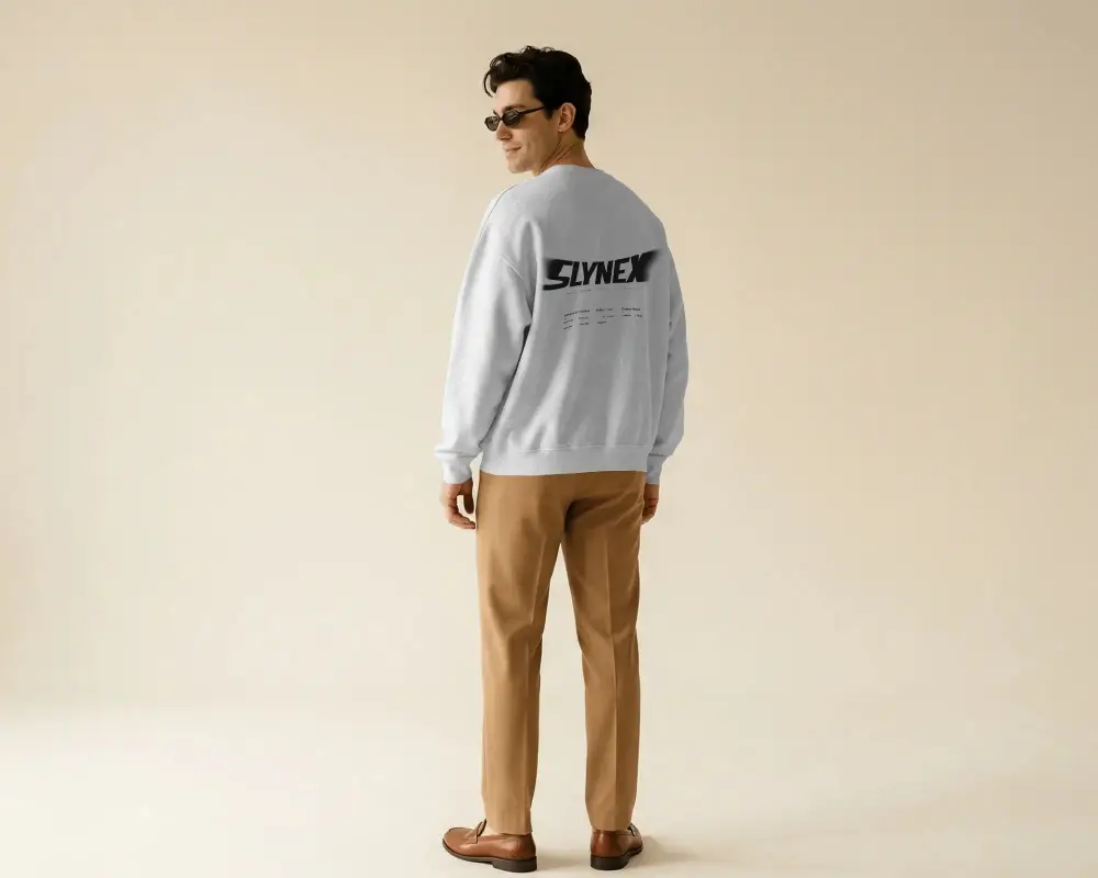 Casual Comfortable Men Sweatshirt Mockup With Relaxed Fit For Everyday Wear And Style