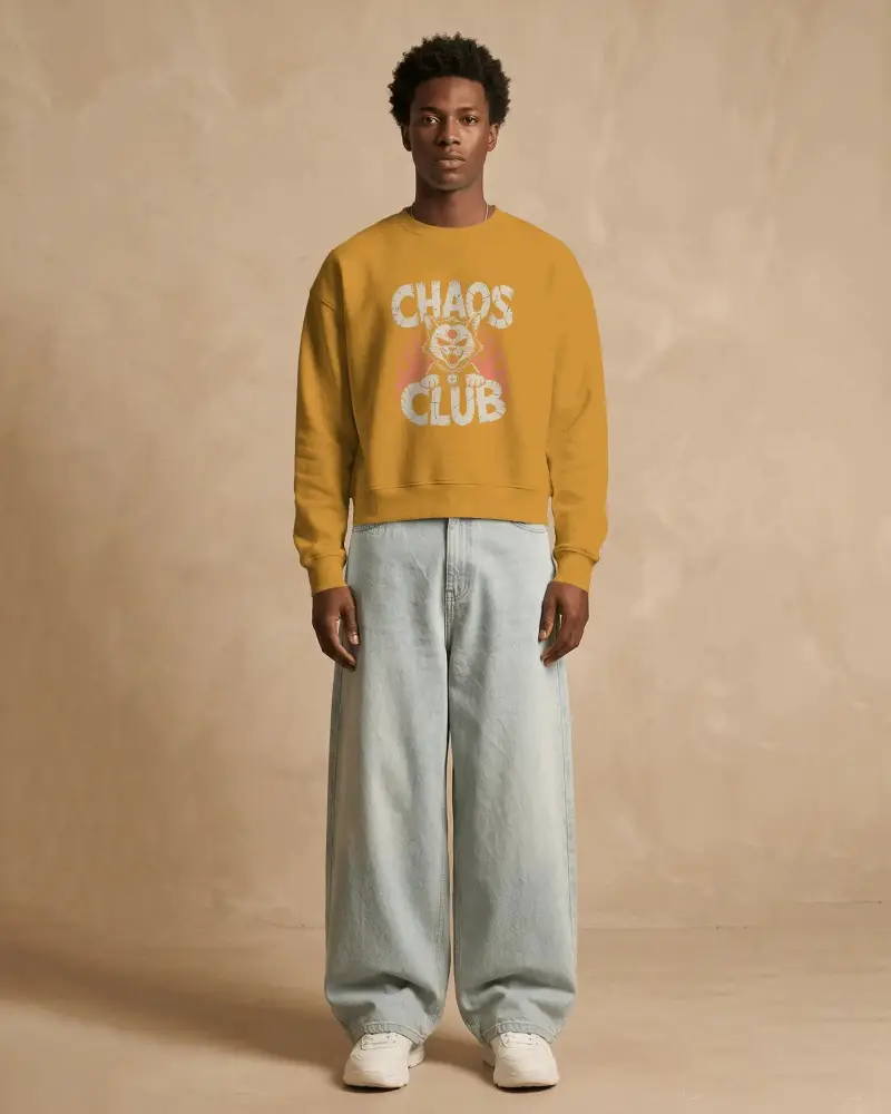 Modern Minimalist Mens Sweatshirt Mockup Elevated Basic Crewneck Style Perfect For Layering