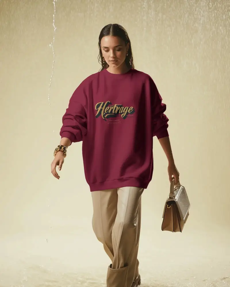 Oversized Comfort Fit Womens Sweatshirt Mockup Casual Luxury Streetwear Fashion Accessory